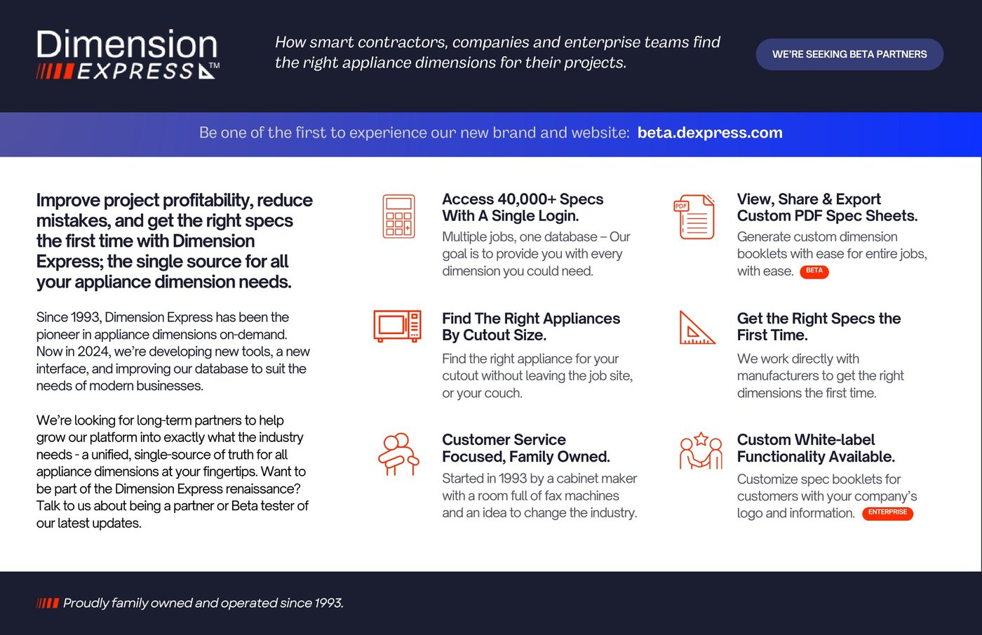 Dimension Express beta partner collateral