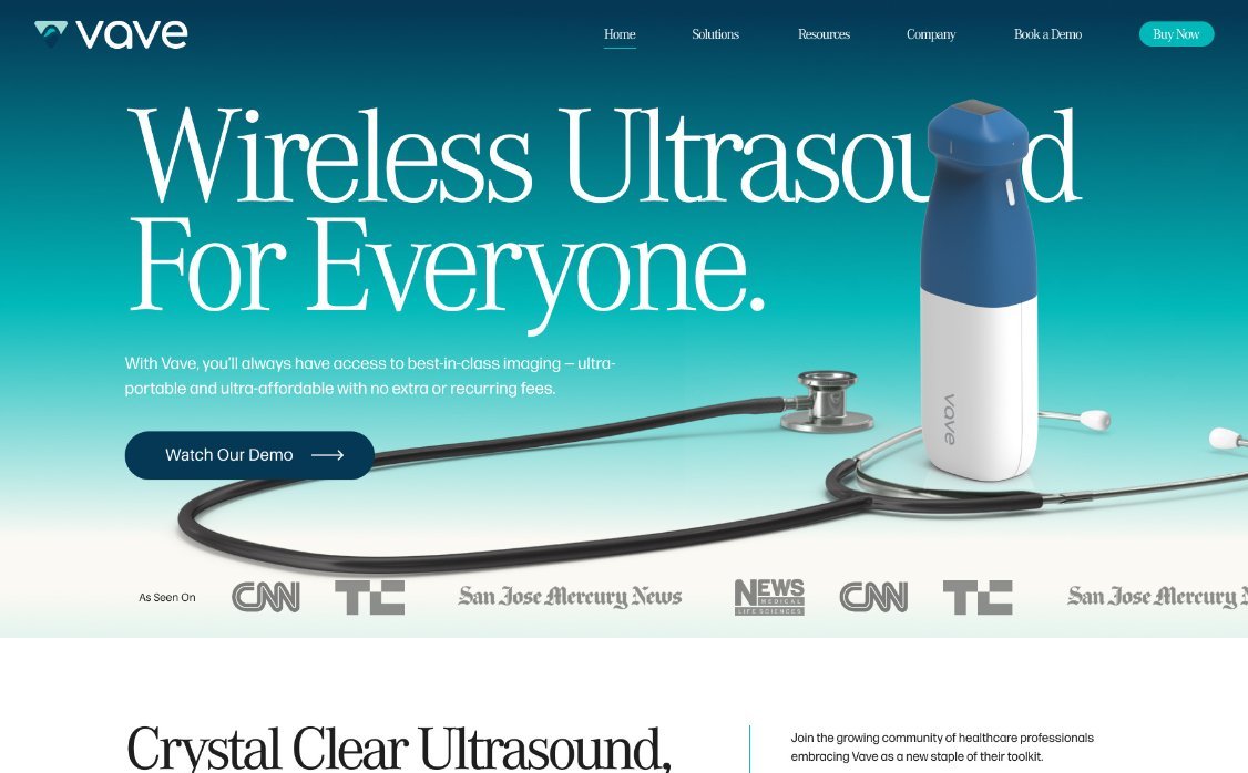 Vave Health site, redesigned