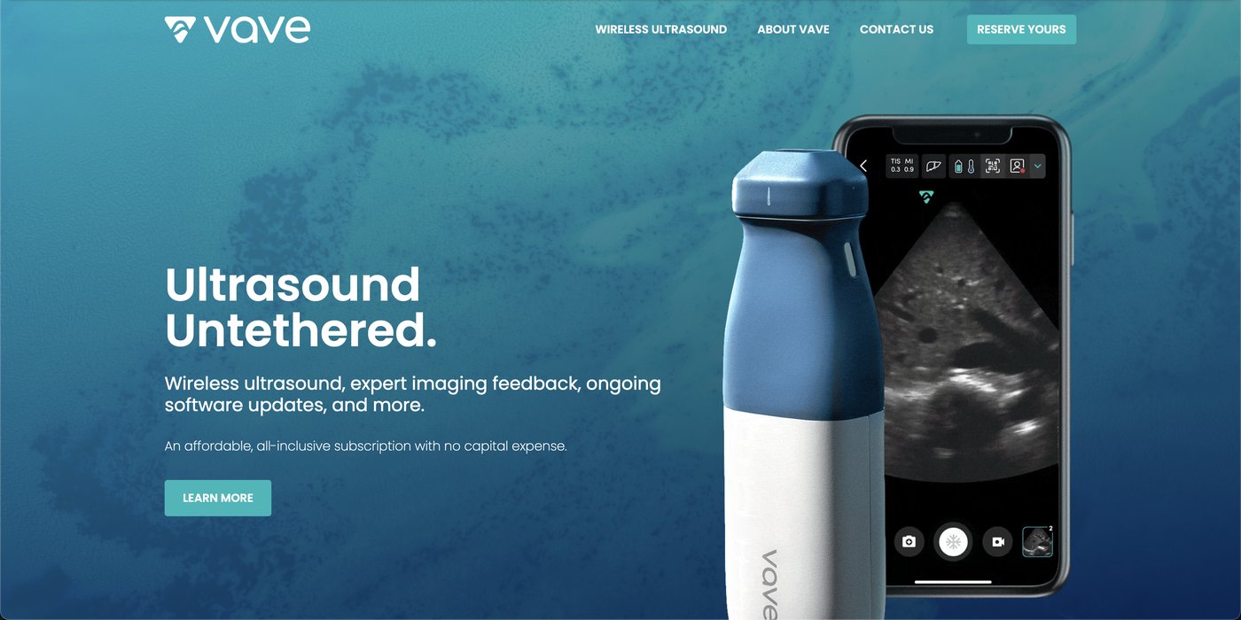 Vave Health site, earlier design